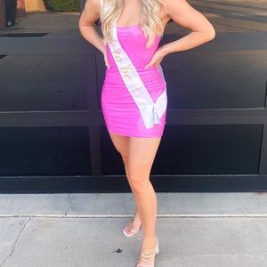 Pink mini dress